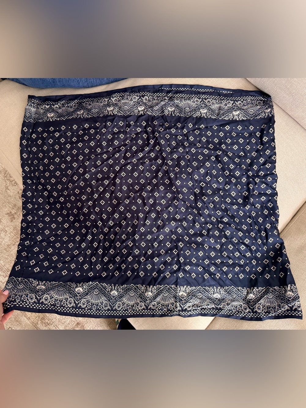 J crew Navy blue Bandana Print Infinity Scarf - Picture 5 of 5